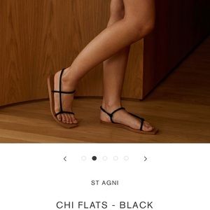 St Agni Minimal Chi Black Flats Sandals